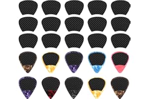 JYCSTE 60 Stück Gitarrenplektrengriffe, 0.3mm/0.012in Thin Anti-Rutsch-Griffe für Gitarre Picks und 10Pcs Gitarre Picks mit Griff- Helfen Sie halten Gitarre Picks fest