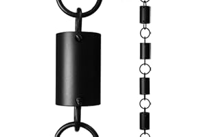 Monarch Rain Chains 18108 Aluminum Cylinder Rain Chain, 8-1/2 Feet Length Replacement Downspout for Gutters, Black Powder Coated