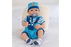 JUYOUYI Realistische Reborn Babypuppe, 45,7 cm, lebensechte Babypuppe, echtes Leben, weiche gewichtete Reborn Puppe, Weihnachts oder Geburtstagsgeschenk, Spielzeug für Kinder ab 3 Jahren