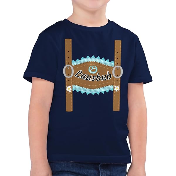 Personalisiertes Kinder T-Shirt „Herzmädl“ – Oktoberfest-Design Mit Hirsch, Für Jungen, Aus Baumwolle