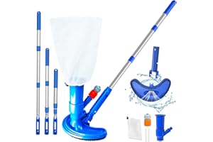 ERWAWEE Tragbar Bodensauger mit Teleskopstange Bürste staubsauger, Poolsauger Poolreinigerdüsen Handpoolsouger Vakuum Pool Set | Pool sauger Pool Reiniger Boden für Reinigung spa Whirlpool Teich Schwimmbad