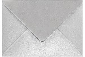 ‎NETUNO Netuno 100 Envelopes Mother of Pearl Silver DIN B6 125 x 175 mm 120 g Aster Metallic Silver Envelopes Chic Elegant Letter Envelopes Beautiful for Invitation Cards Wedding Birthday Christmas