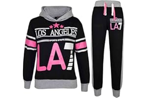A2Z 4 Kids® Enfants Filles Survêtement Los Angeles LA7 Imprimé Sweat À Capuche & Bottom Joggers Costume Âge 7 8 9 10 11 12 13 Ans