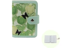 MultiValue Etui na karty kredytowe, skórzane, z 22 przegródkami na karty, zamknięcie zatrzaskowe, etui na dowód osobisty, wizytówki dla kobiet, zielony, 4.2 x 2.8 x 0.65 zoll, MEI