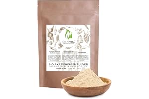 ‎GREAT VITA Bio Akazienfaser Pulver 400 g – E414 Gummi Arabicum Typ 4918 | 90% Ballaststoffe, löslich & Geschmacksneutral | vegan, glutenfrei, ohne Gentechnik | Made in Germany - DE-ÖKO-037 | GreatVita