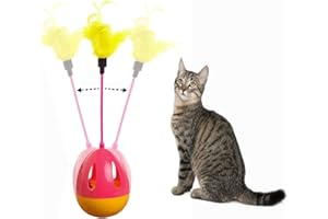 OFKPO Juguete Interactivo para Gatos, Plumas, Juguete para Gatos Pequeños Interior