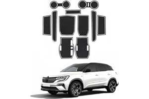 Coleya Tapis Anti-dérapants Compatible avec Renault Austral E-Tech Hybrid 2022-2024, Renault Austral Tapis en Caoutchouc pour Accoudoir, Console Centrale, Porte-Gobelet, Rainure de Porte (Blanc)