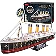 Party town Puzzle 3D - Titanic Model 3D Puzzle | Titanic Model Kit to Assemble | Titanic LED | 3D Puzzles Adult and 3D Puzzles Teens | 266 Piecesuzzle