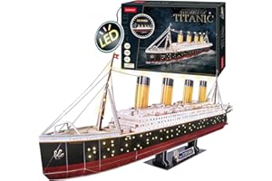 PARTY TOWN Puzzle 3D Maqueta Titanic LED | Maquetas para Construir Adultos | Maquetas de Barcos | Puzzle 3D Niños y Adultos LED | Puzzles 3D LED | 266 Piezas | Regalos Comunion Niño