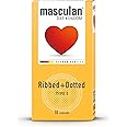 Masculan Type 3 Ribbed and Dotted Condoms, 10-Piece