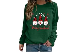 Daikascbny Maglia Donna Elegant Taglia Forti alla Moda Felpa Stampato Senza Cappuccio Pullover Tops da Natale Manica Lunga Grinch Natale Stampato per Il Tempo Libero Sportivo Maglione Natalizio Donna