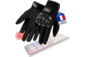 nedit Gant Moto Homologué Homme/Femme (Taille M) - Gants Moto A Écran Tactile pour Téléphone - Equipement de Protection Scooter/Velo/Trotinette - Été & Hiver