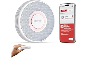 X-Sense Détecteur de Fumée Connecté Wi-FI, Alarme Incendie avec Alertes Vocales en Français, 17 Emplacements, Batterie Remplaçable, Épaisseur 33 mm, XS0B-iR, Lot de 1
