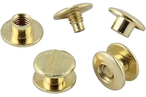 KLEBESHOP24 Buchschrauben vermessingt oder vernickelt verschiedene Größen, 20, 50, 100 oder 1000 Stück / (2 mm, 50 Stück, vermessingt)