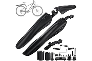 MINISOISO Garde Boue de Vélo Set, 24-28 Pouces Universelle Réglable Garde-Boue pour Vélo, Garde-Boue Avant et Arrière pour VTT, Vélo de Route, Protéger de l'eau et des Salissures