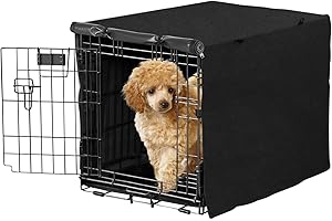 X-ZONE PET Double Door Dog Crate Cover - Polyester Pet Kennel Cover (Fits 24 30 36 42 48 inches Wire Crate)