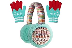 DKDDSSS Kids Rainbow Earmuffs, Warm Plush Winter Ear Warmer for Girls and Boys