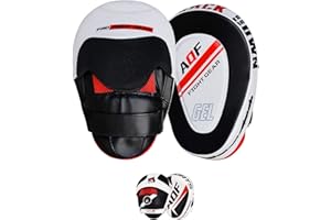 AQF Boxing Pads Adult, Muay Thai Training Focus Pads, Rex Leather Kickboxing Foam Pads