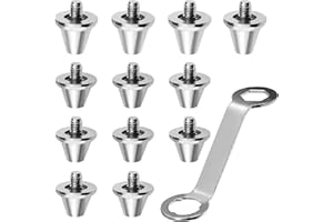 WUISOLQP Tacchetti di ricambio per scarpe da calcio, 12 pezzi, con chiave a tacchetta, 11 mm, 13 mm, in metallo, per scarpe da calcio Nike Adidas (2 misure)