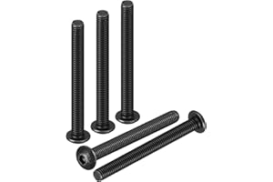 DTGN M5-0.8x50mm Button Head Socket Cap Screws - 40Pack - Good for Road Bicycle, Mountain Bike, Auto, Motorcycle - Carbon Steel Black Oxide - Hex Drive Fasteners