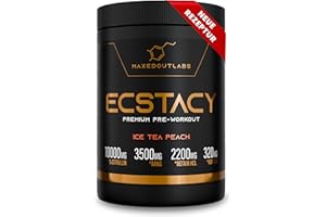 ‎MAXEDOUTLABS Maxedoutlabs ECSTACY Pre Workout Booster - Premium Pump Preworkout & Trainingsbooster mit 40 Portionen | Gym, Fitness Pulver Energy | Hardcore Trainings Pre-workout | Boost Training (Icetea Pfirsich)