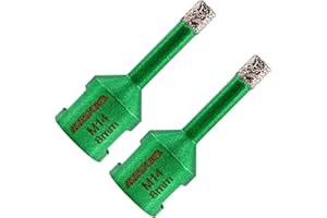 KURSTOL Punte Diamantate per Gres Porcellanato 8mm × 2 - Punte Trapano con Filetto M14 per Porcellana Piastrelle Ceramica Marmo Granito