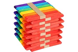 SINNSALLY Bâtons de glace en bois pour bricolage,600 bâtonnets en bois pour bricolage et bâtons de glace en bois,Bois de Bouleau Naturel,Bâtonnets de glace en bois pour des Travaux Artisanat et Loisirs Créatif