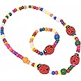 Children's Ladybird Beaded Necklace and Bracelet Set - Girls Party Bag Fillers