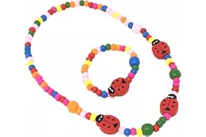 TALBOT FASHION Children's Ladybird Beaded Necklace and Bracelet Set - Girls Party Bag Fillers