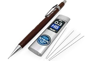 ‎PENTEL Pentel P203 Druckbleistift, 0,3 mm, schwarzer Schaft und Ain Stein 0,3 mm HB-Minen