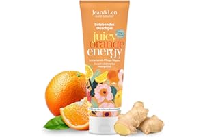 ‎JEAN & LEN Jean & Len Duschgel Orange & Ingwer, pH-hautideal, erfrischendes Duscherlebnis, mit Orangen- und Ingwer-Extrakt, für weiche Haut, veganes Duschgel, ohne Parabene & Silikone, 250 ml