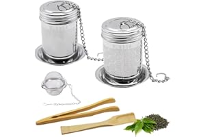 UptVin Passoire à thé en acier inoxydable, Infuseur à thé avec Chaîne et Base, Boule à thé Originale pour thé en Vrac, Filtre Assaisonnement pour thé en vrac et épices