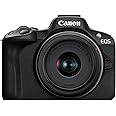 Canon EOS R50 + RF-S 18-45mm F4.5-6.3 IS STM Lens - Compact Mirrorless Digital Camera - 24.2 MP, UHD 4K Video, APS-C Sensor - 15 FPS Continuous Shooting - Vari-Angle Touchscreen - Bluetooth & Wi-Fi