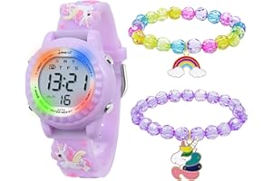 HMJIA 3D Cartoon Design zegarek na rękę dla dzieci, chłopców i dziewczynek, wodoszczelny zegarek dziecięcy z budzikiem, datownikiem, stoperem LED