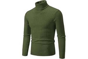 OVERDOSE BOUTIQUE Jerséis para Hombre Jersey de Punto para Hombre Cálido Delgado Cuello Alto Sweater Pullover Manga Larga Suéter Suave Otoño Invierno Tops Cuello de Cisne Jersey