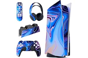 playvital Origin of Chaos Full Set Skin Decal for ps5 Console Disc Edition, Sticker Vinyl Decal Cover for ps5 Controller & Charging Station & Headset & Media Remote