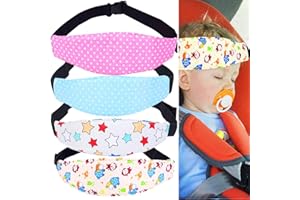 Biluer Baby Autositz Kopfband, 4PCS Einstellbare Kindersitz Befestigung Kinderautositz Kopfstütze für Kinder Nackenstützen Autositz Befestigung Gurtschutz Hilfe Komfortable Safe Sleep Lösung