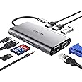EUASOO USB C Hub 10 in 1 Aluminum Type C Hub with HDMI 4K, Gigablit Ethernet, VGA, USBC Female Power Delivery, Audio Output, 