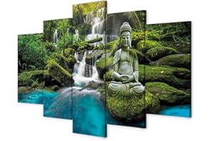 B&D XXL murando - Tableau Décoration Paysage 200x100 cm 5 Parties - Impression sur Toile Cadre en Bois Salon Chambre Déco Murale Tableaux Maison Bureau Cuisine - Nature Artistique c-C-0019-b-n