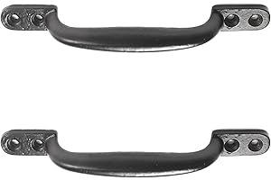 WHITE HINGE 2X Black Cast Iron 6"/150mm Hot Bed Handles Door/Shed/Garden Gate D Pull Handles