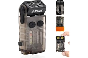 APLOS V20 mała potężna latarka EDC z wielokolorowym światłem COB, 1000 lm, USB C, ładowalna, IP67, mini brelok, lampa błyskowa z obrotową głowicą 180°, dwukierunkowy klips, magnes, klosz światła