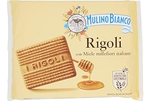 Mulino Bianco Biscotti Frollini Rigoli con Miele Italiano, Perfetti per la Colazione- 800 g