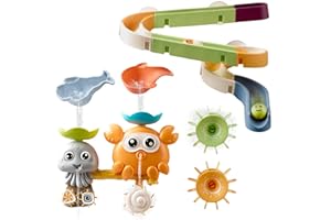 OR OR TU Zabawki do kąpieli dla dzieci , Toddler Kids Zabawka do kąpieli z przyssawkami Zabawka do kąpieli Slide Track, Młyn wodny Obracające się zabawki wodne Baby Bath Shower Swimming Toys