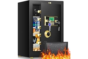SANFNZ 82L Großer Safe Tresor Feuerfest Wasserdicht, Safe Tresor für Zuhause mit Herausnehmbarem Innenschrank und Regal, Feuerfester Tresor für Schmuck Bargeld Dokumente