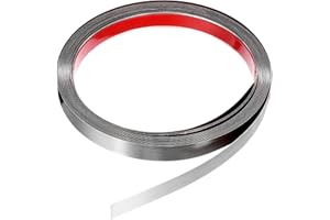 QUARKZMAN 19.7 pies x 0.59" Moldura de Pared Autoadhesiva, Moldura de Marco de Moldura de Acero Inoxidable con Acabado Cepillado, Tira de Metal Autoadhesiva, Plateado