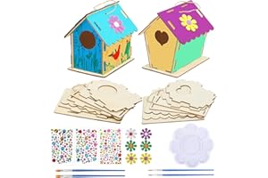 LOOPES 2 juego Casa para Pájaros Pintar, Pajarera de Madera, Casitas de Pájaro Pintura Juguetes Creativo Regalo Educativo Woodcraft Rompecabezas Proyectos Jardín Niños Bricolaje Manualidad Diy.