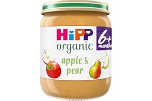 HiPP Organic Apple and Pear Baby Food Jar 6+ Months 125g (Pack of 6)