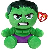 TY Hulk Marvel Avengers Beanie Babies Regular, Lisanslı Beanie Bebek Yumuşak Peluş Oyuncak, Koleksiyon Par&ccedil;ası Pel&uuml;ş Oyuncak