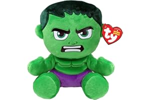 TY Hulk Marvel Avengers Beanie Babies Regular, Licensed Beanie Baby Soft Plush Toy, Collectible Cuddly Stuffed Teddy