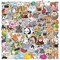 100 Adesivi Animali Carini In Vinile | Impermeabili E Riutilizzabili Per Laptop, Chitarra, Frigo